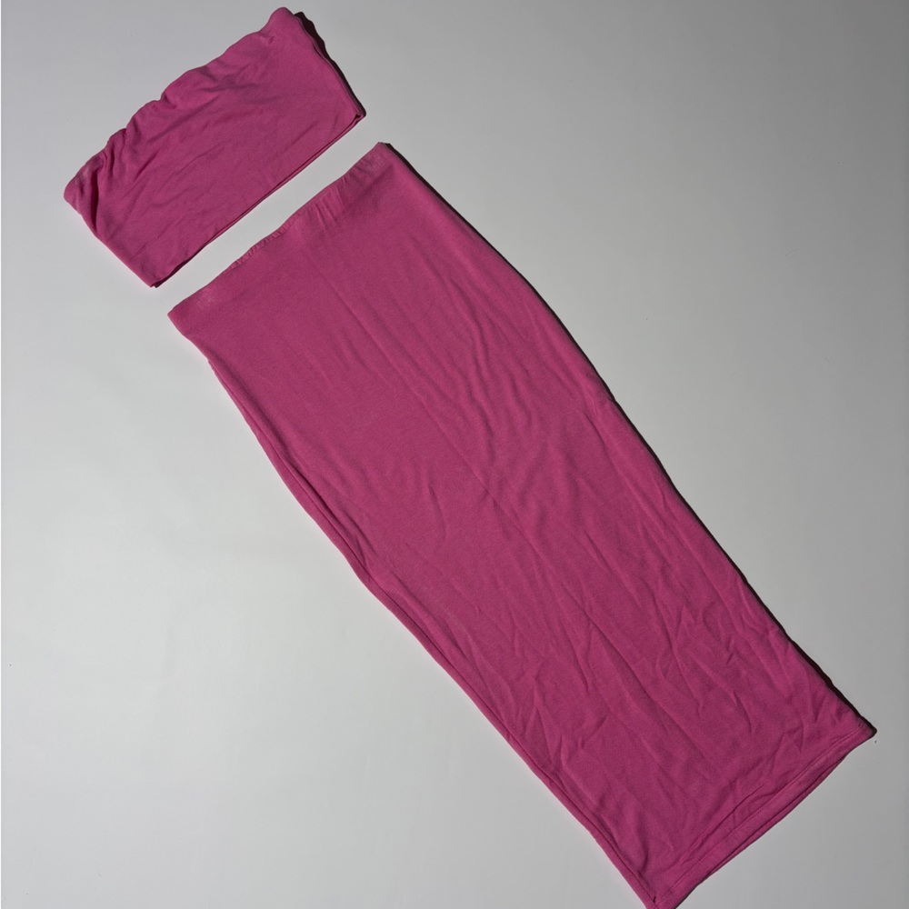 Naked Wardrobe Fuchsia Tube Top and Skirt Set